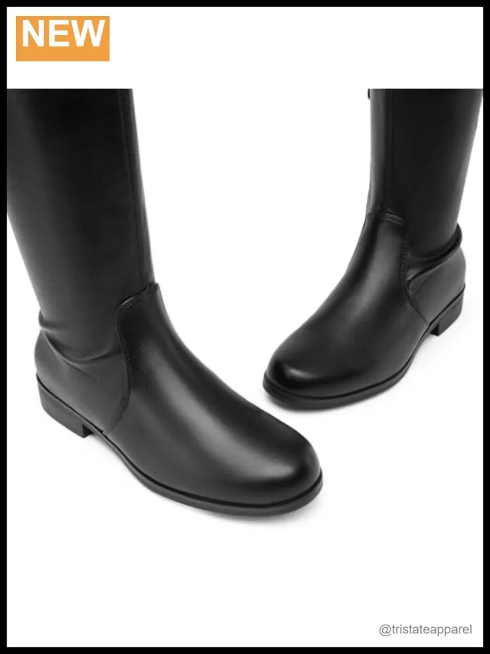Faux Leather Thigh High Block Heel Boots Stretchy Side Zipper